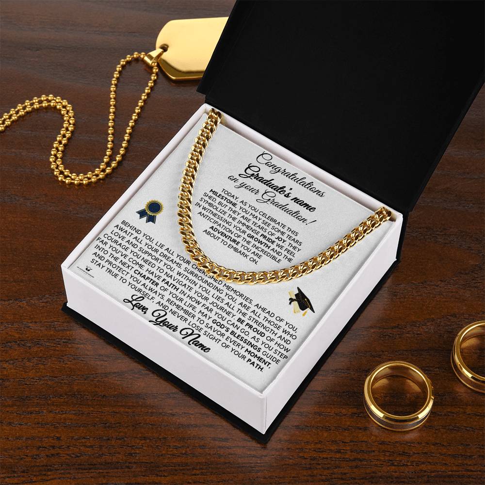 To My Boy - Congratulations on Your Graduation: A Journey of Love and Achievement - Cuban Link Chain
