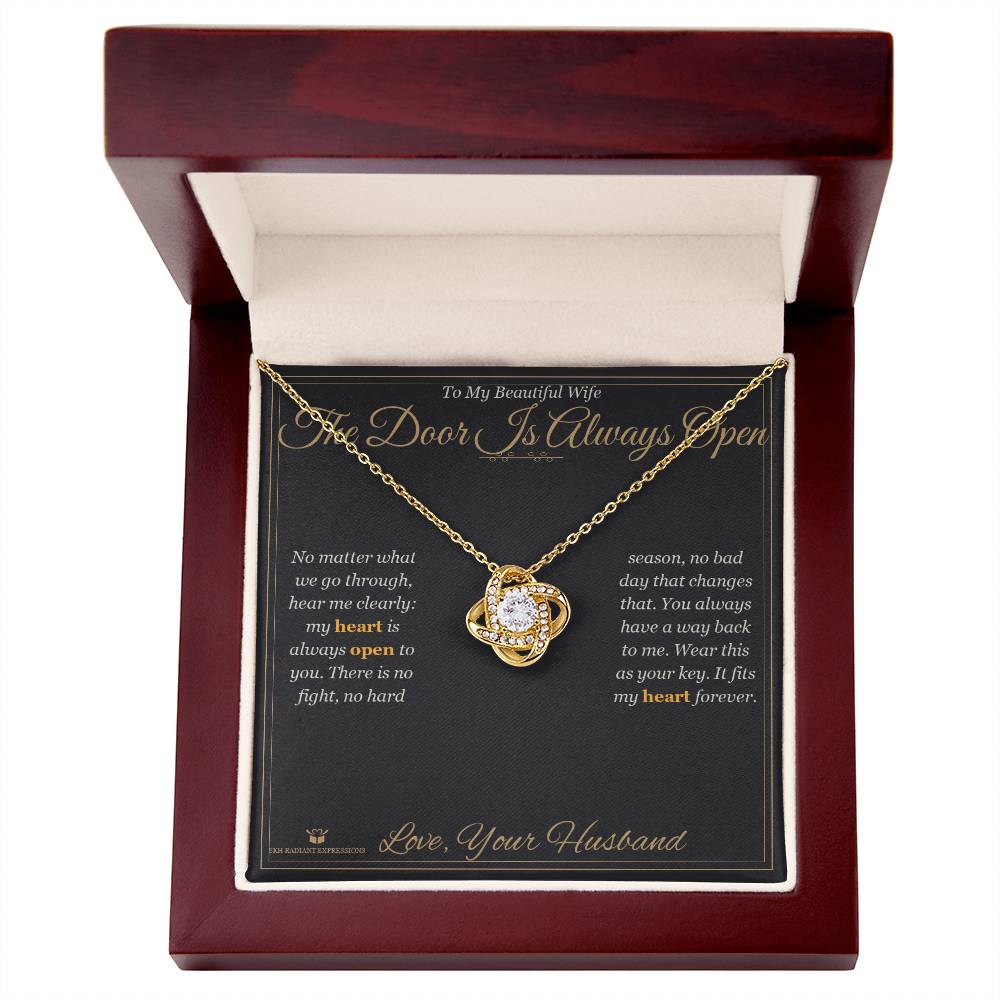 The Door Is Always Open - Love Knot Necklace for Wife
