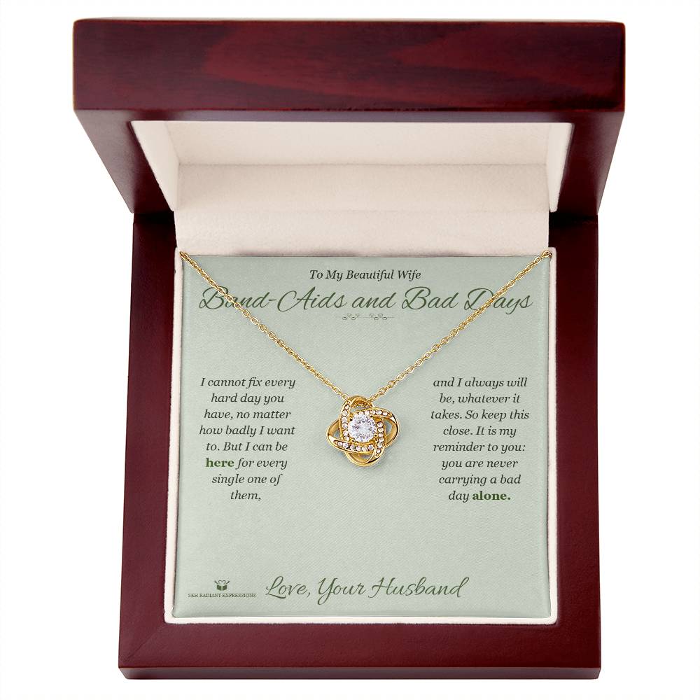 Band-Aids and Bad Days - Love Knot Necklace for Wife