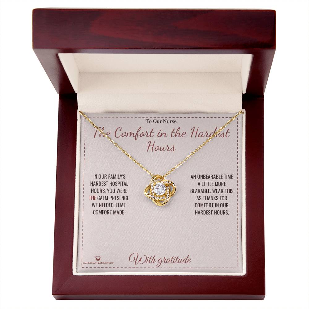 The Comfort in the Hardest Hours - Love Knot Necklace for Nurse