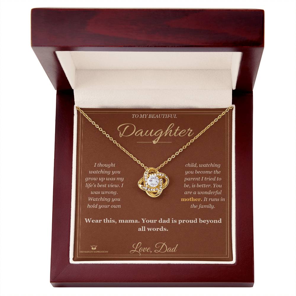 Watching You Become a Mother - Love Knot Necklace for Daughter