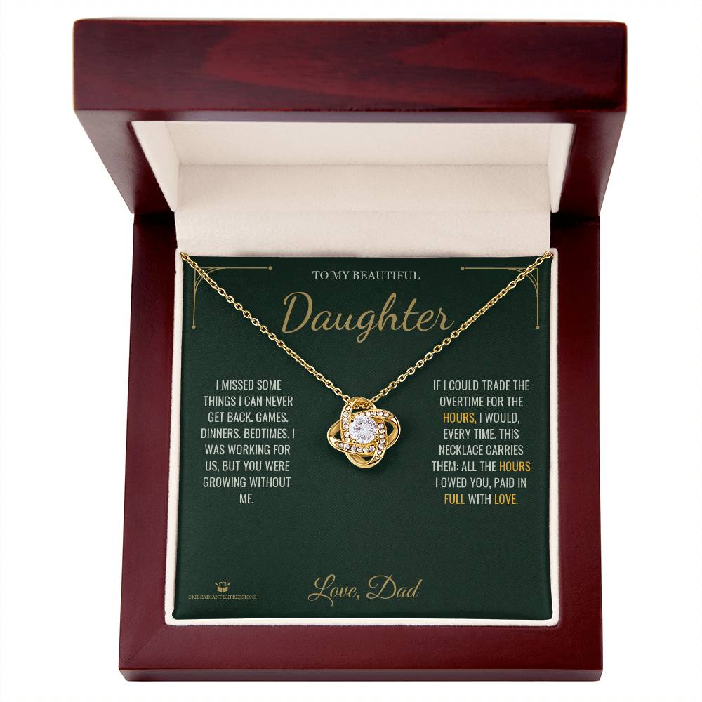 More Than a Paycheck - Love Knot Necklace for Daughter