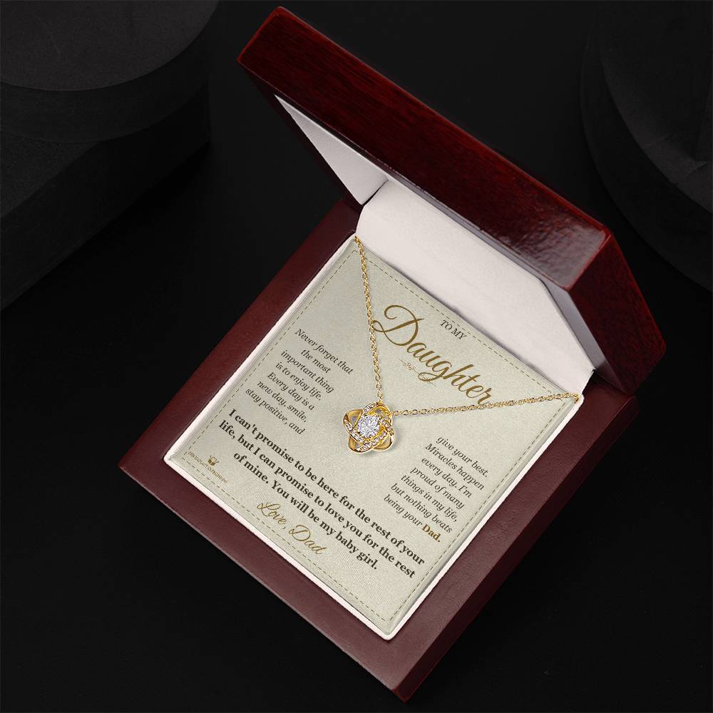 To My Daughter - Forever My Baby Girl - Love Knot Necklace