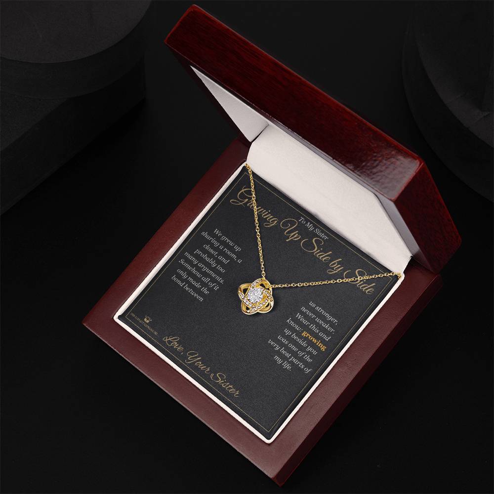 Growing Up Side by Side - Love Knot Necklace for Sister