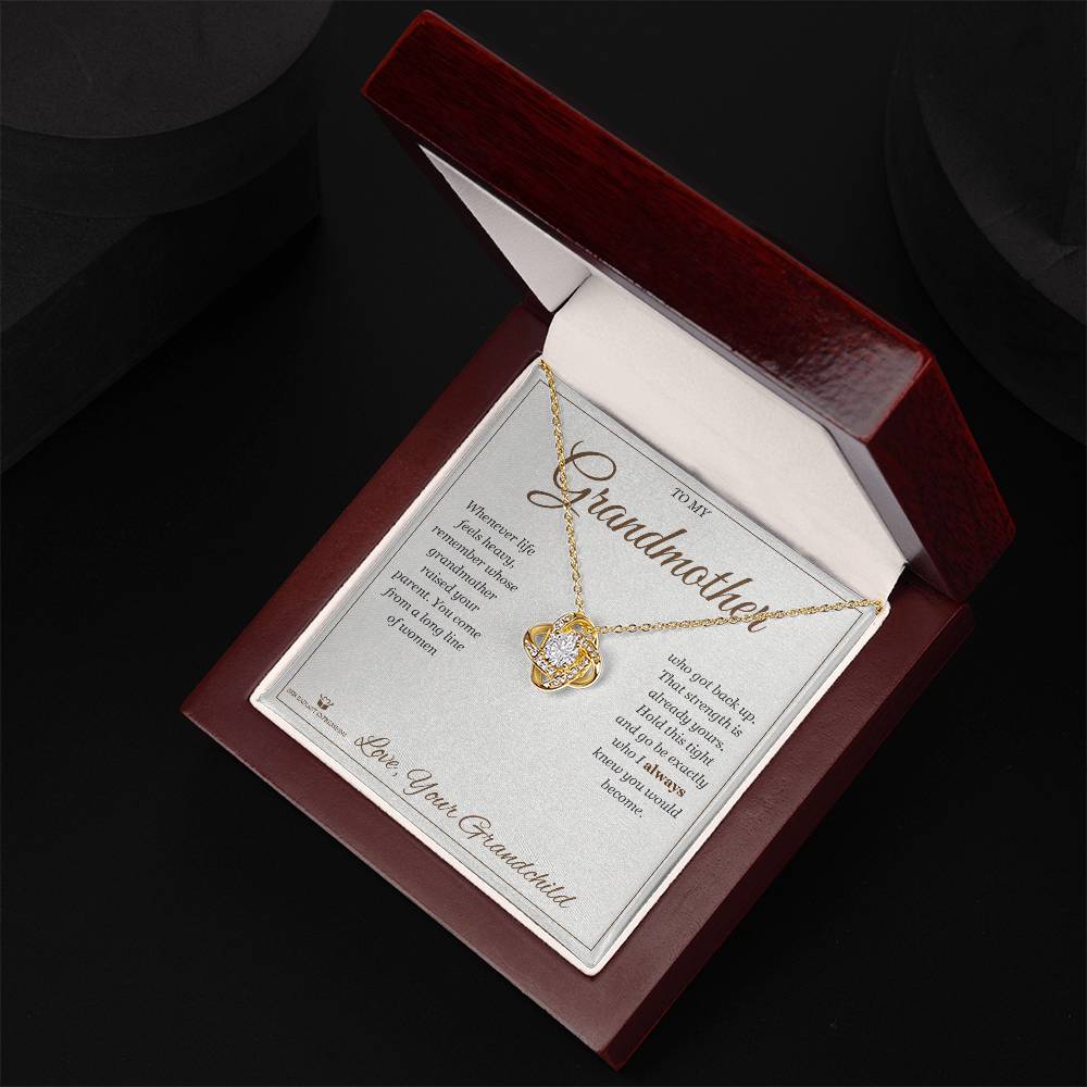 Braver Than You Believe - Love Knot Necklace for Grandmother