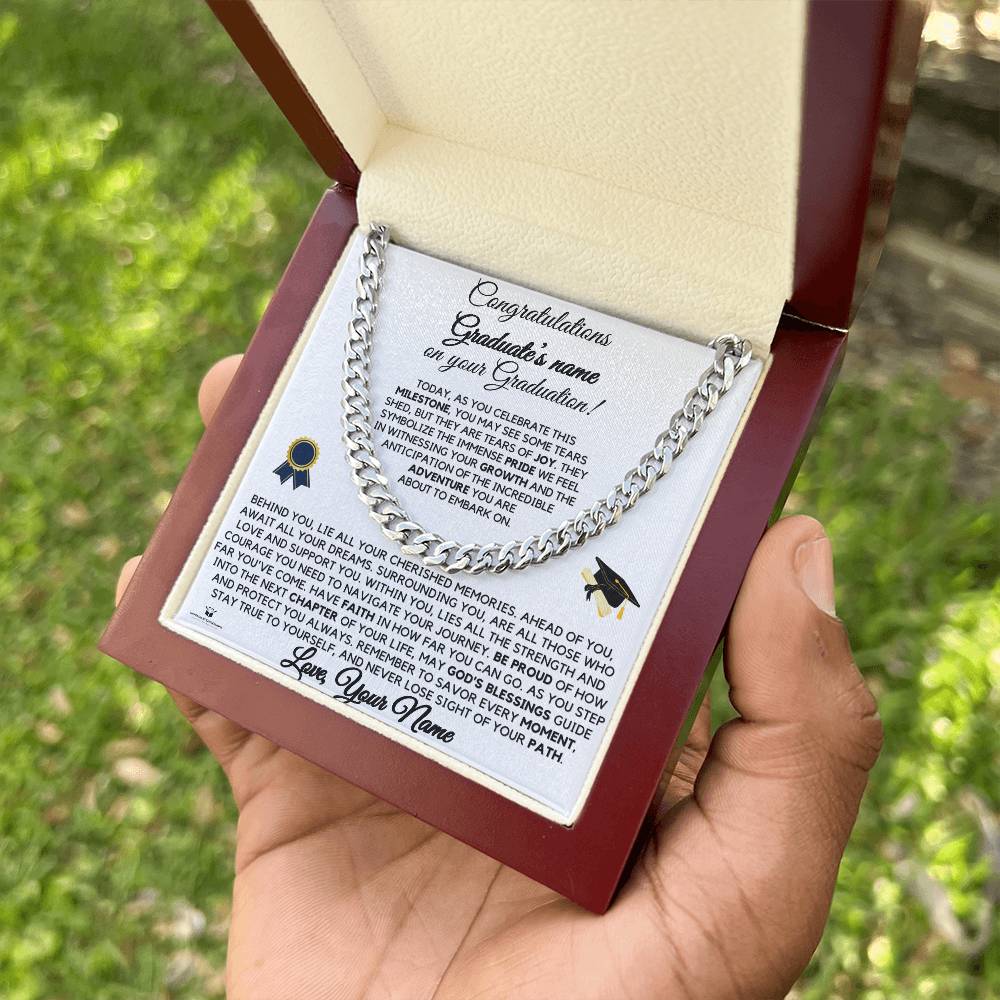 To My Boy - Congratulations on Your Graduation: A Journey of Love and Achievement - Cuban Link Chain