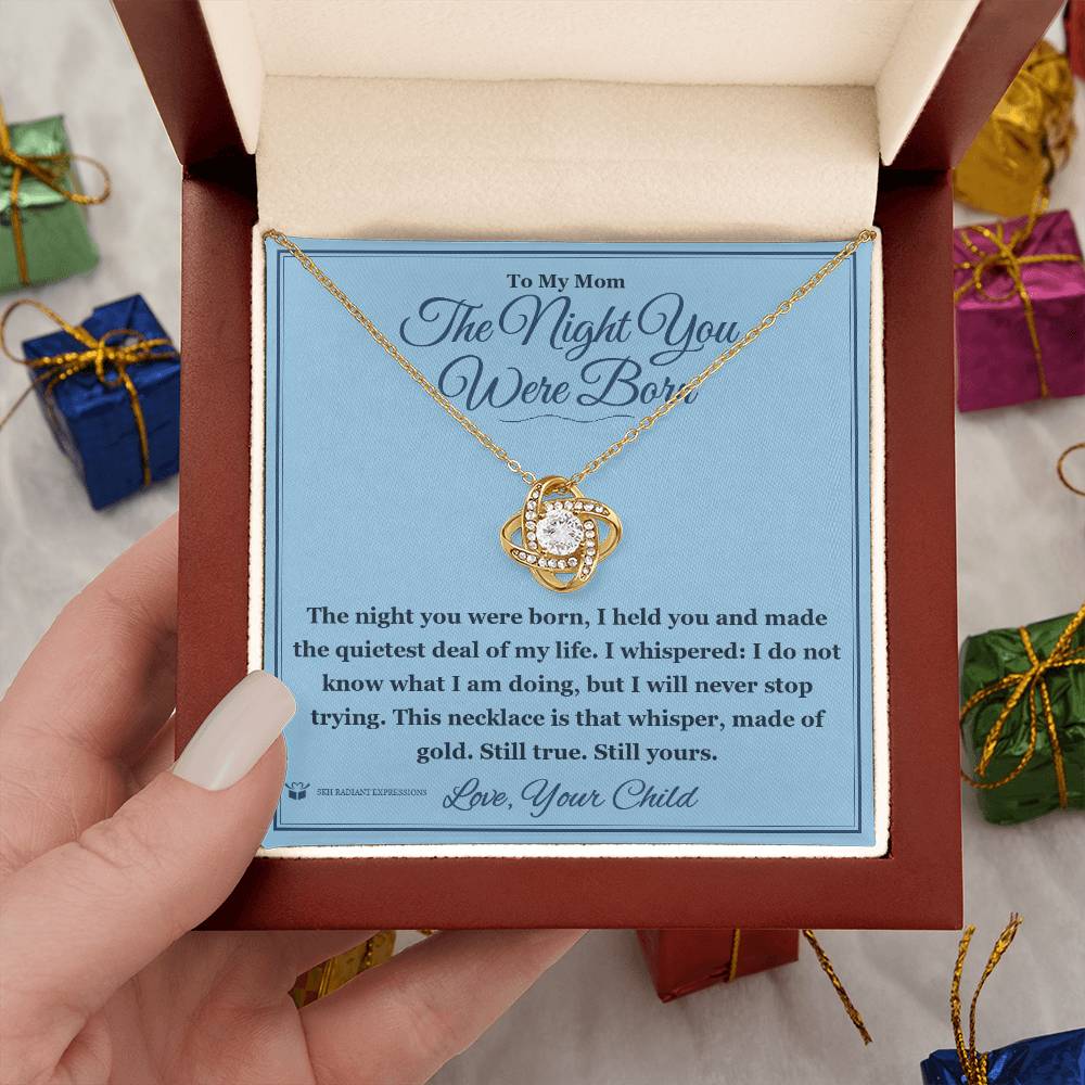 Custom name-personalized Love Knot Necklace gift for mom