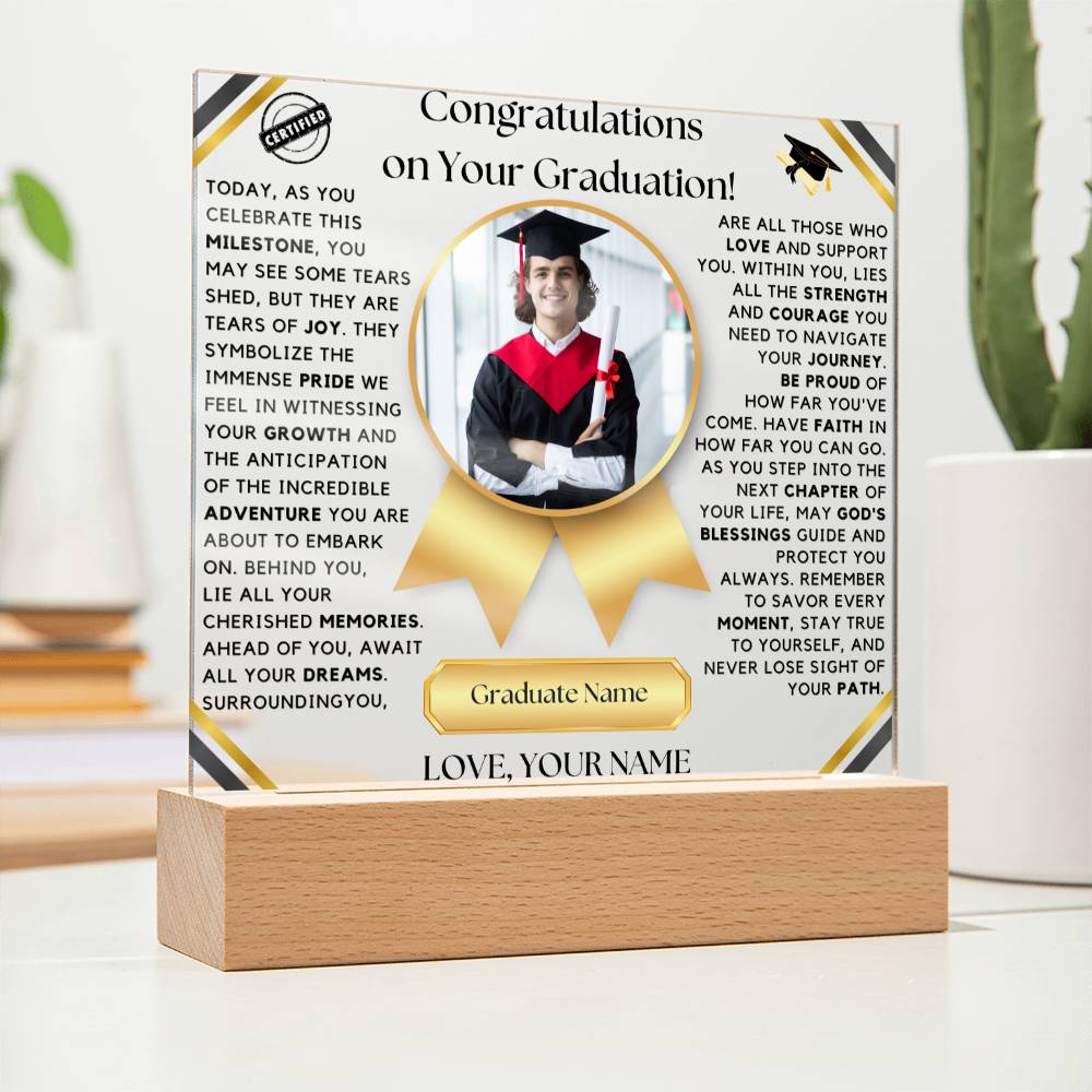 Congratulations on Your Graduation: A Journey of Love and Achievement - Acrylic Lampā¤ļø