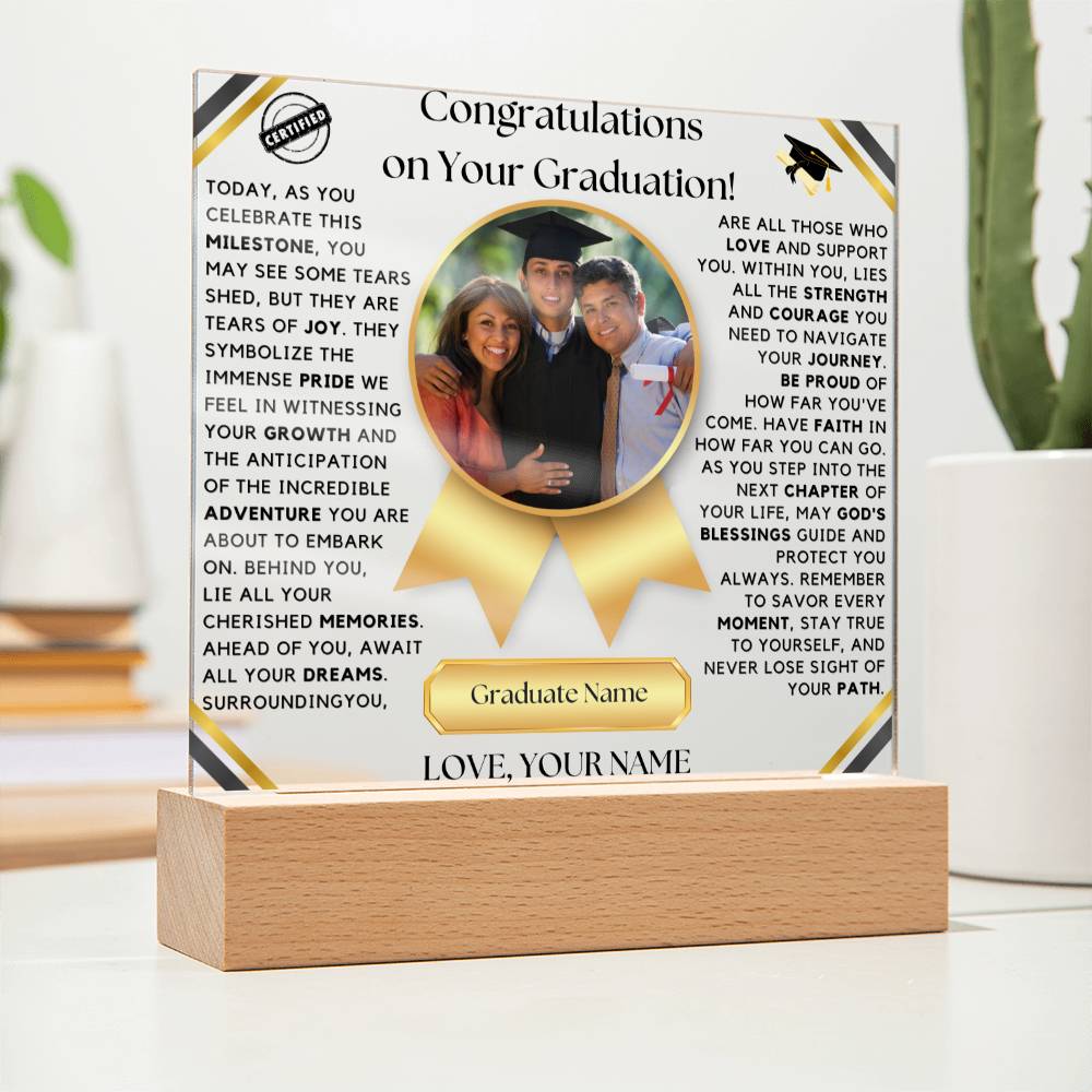 Congratulations on Your Graduation: A Journey of Love and Achievement - Acrylic Lampā¤ļø