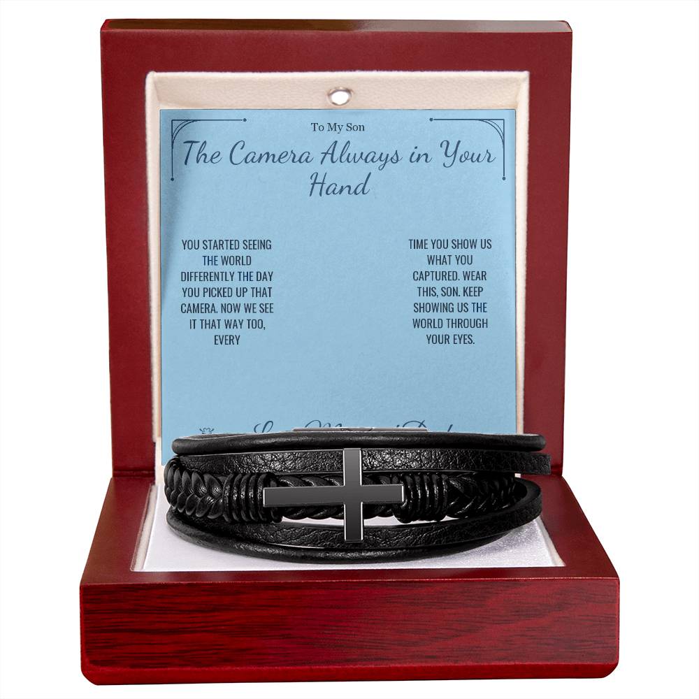 The Camera Always in Your Hand - Men's Cross Bracelet for Son