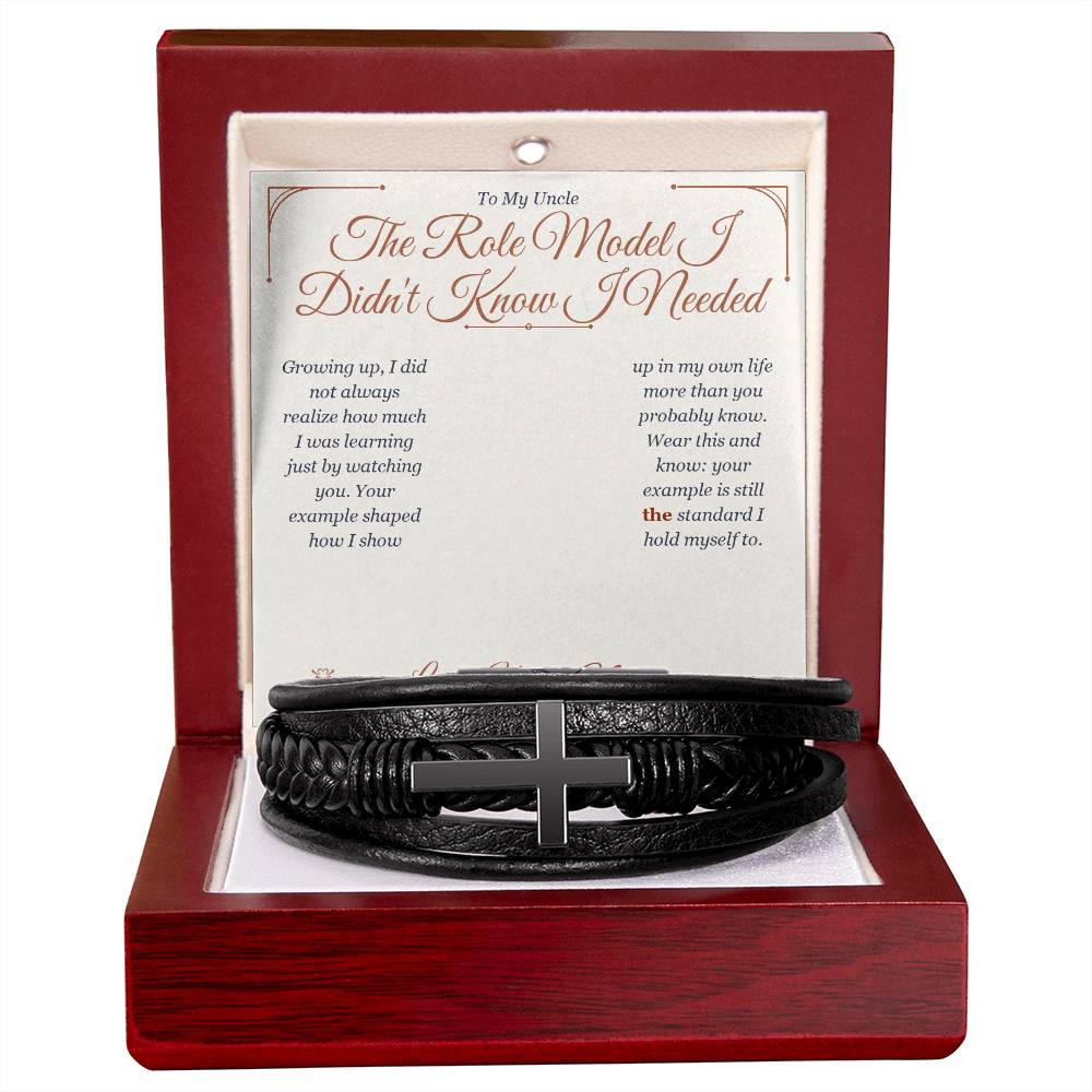 The Role Model I Didn't Know I Needed - Men's Cross Bracelet for Uncle