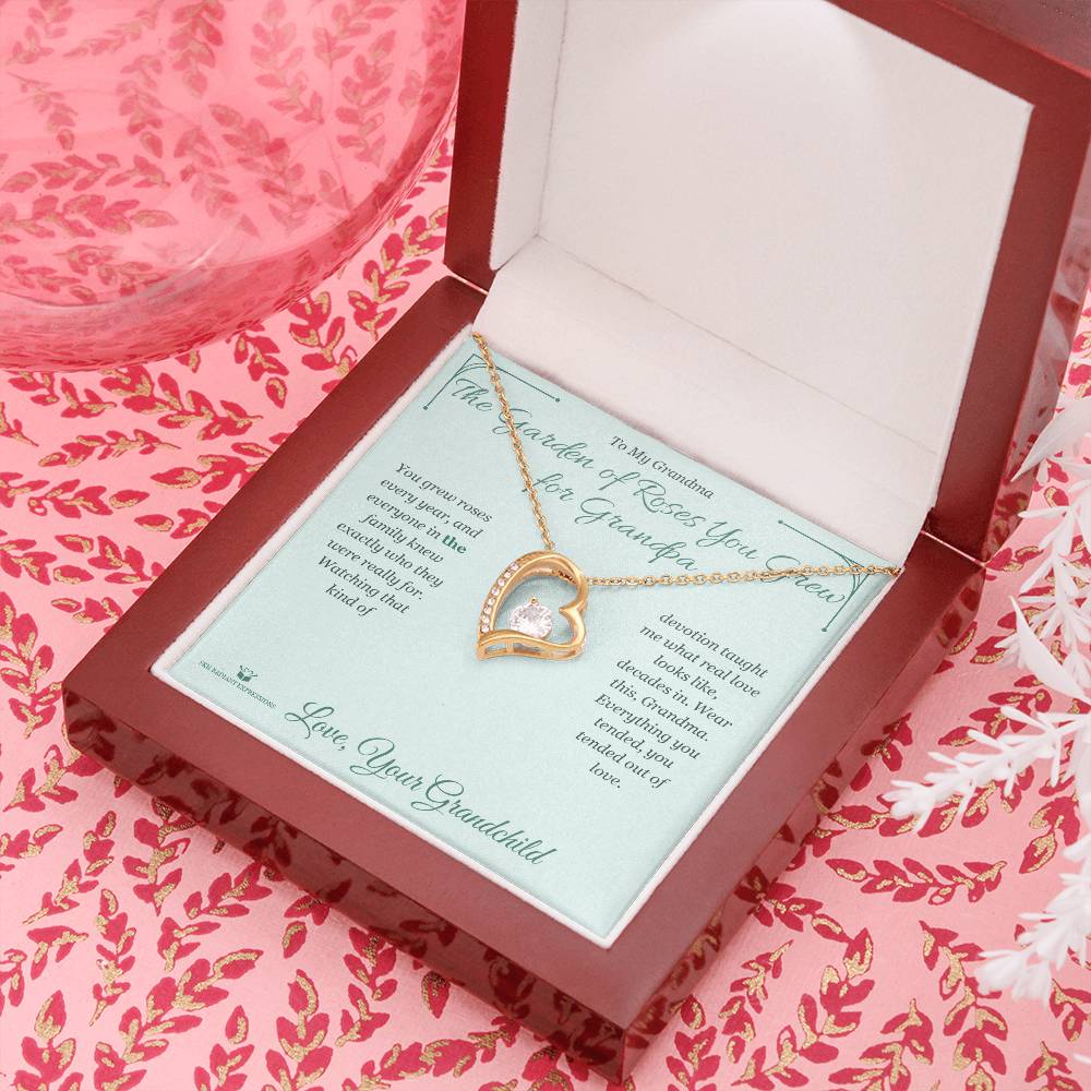 The Garden of Roses You Grew for Grandpa - Forever Love Necklace for Grandmother