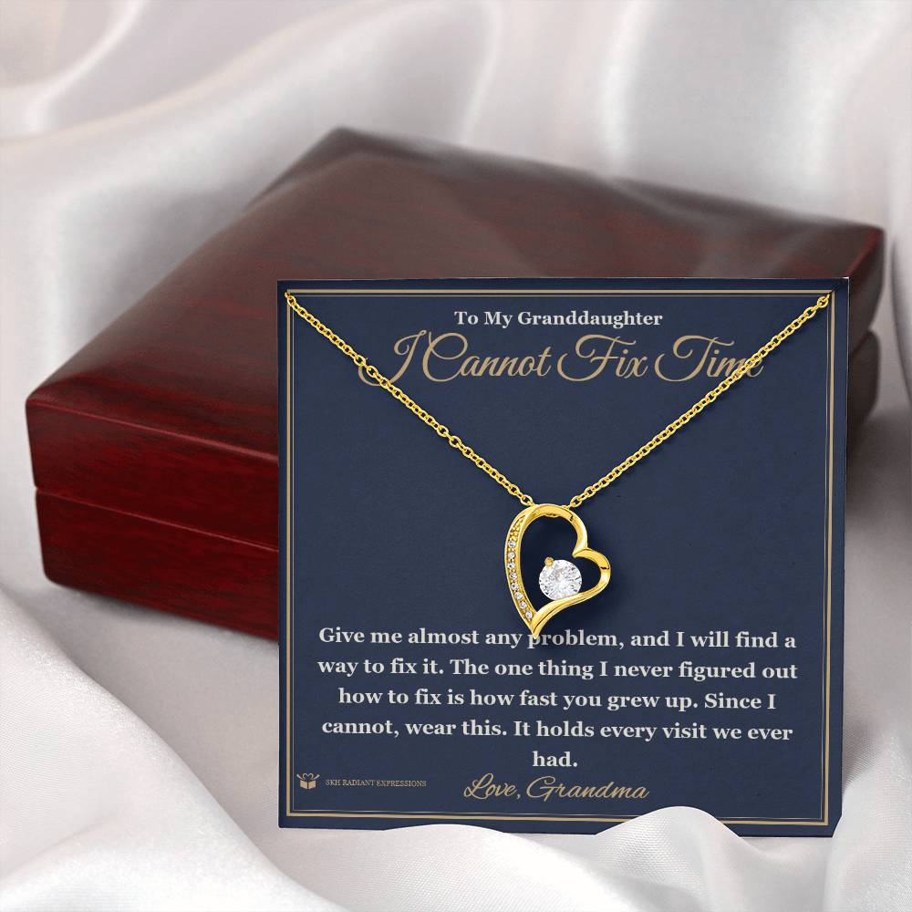 Forever Love Necklace engraved with your own words for granddaughter