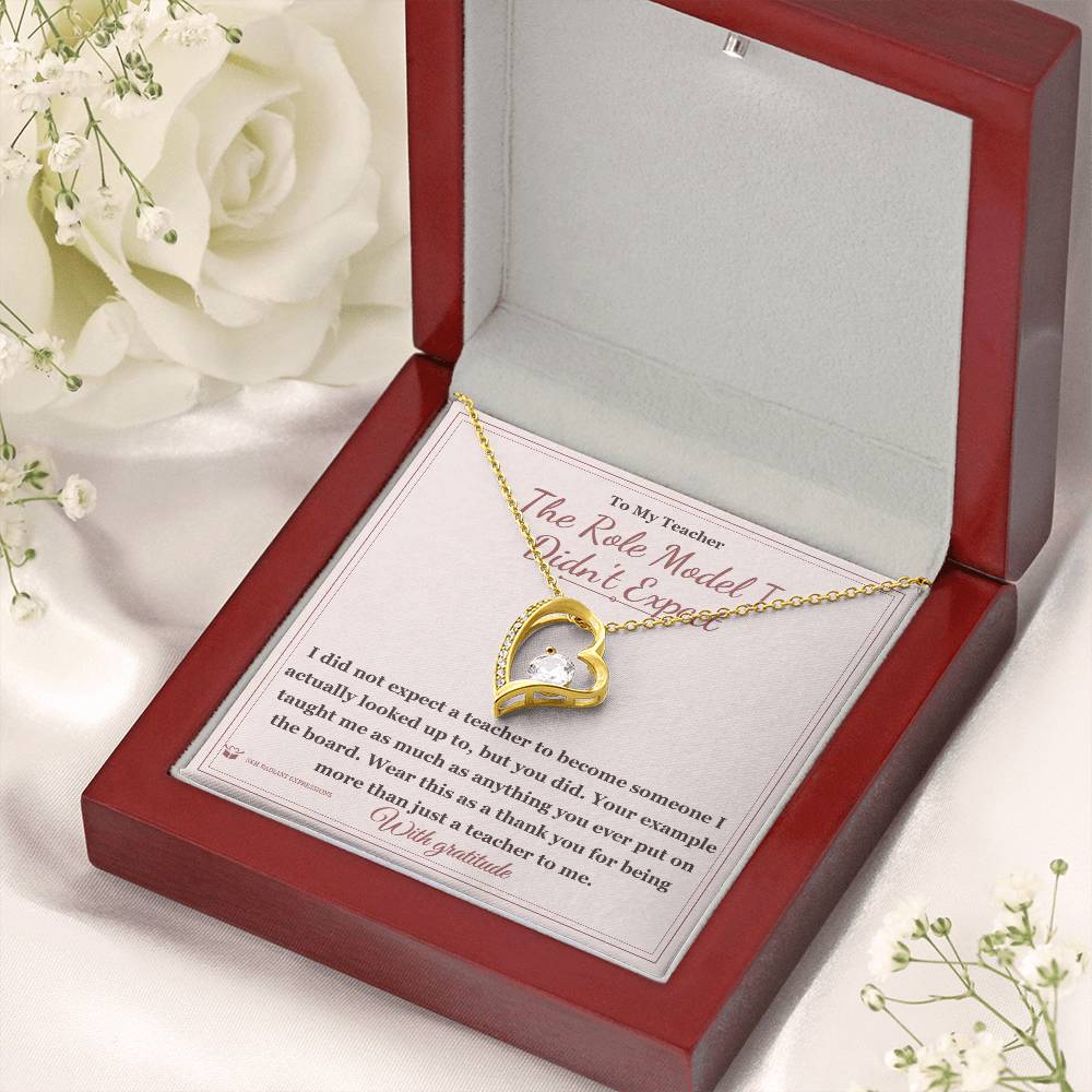 Forever Love Necklace engraved with your own words for teacher