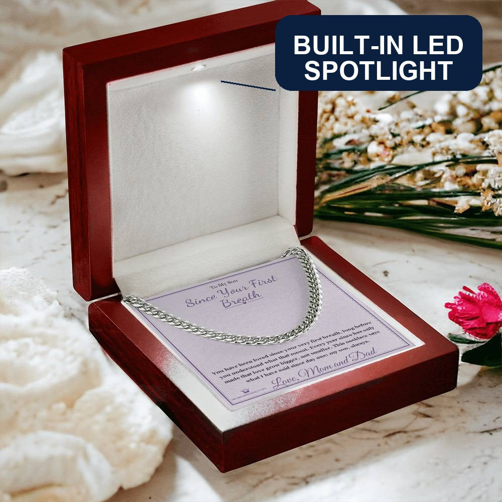 Since Your First Breath - Cuban Link Chain for Son - personalized keepsake gift from SKH Radiant Expressions