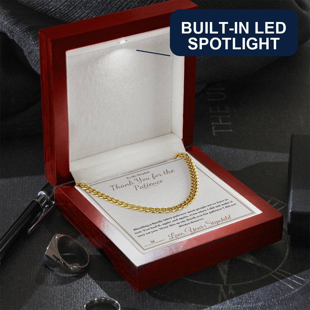 Thank You for the Patience - Cuban Link Chain for Stepdad - personalized keepsake gift from SKH Radiant Expressions
