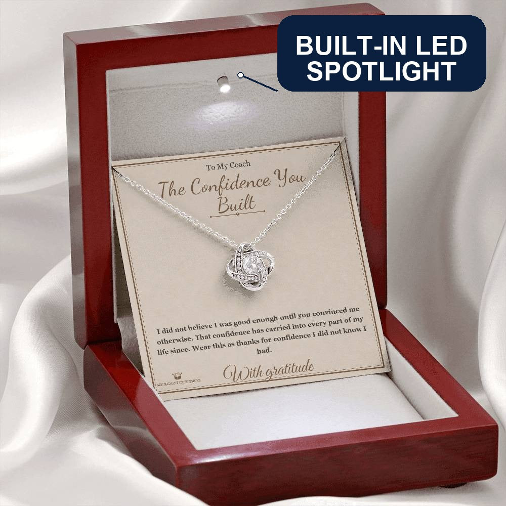 The Confidence You Built - Love Knot Necklace for Coach - personalized keepsake gift from SKH Radiant Expressions