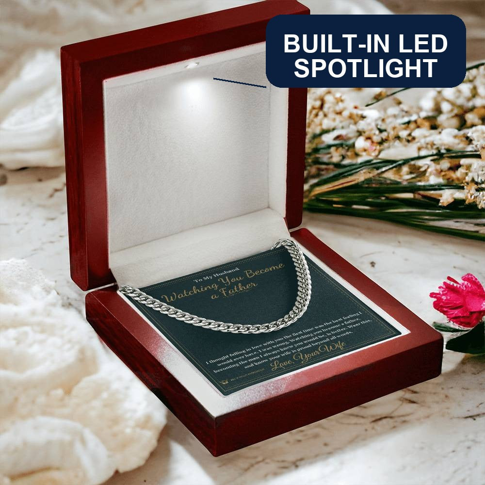 Watching You Become a Father - Cuban Link Chain for Husband - personalized keepsake gift from SKH Radiant Expressions
