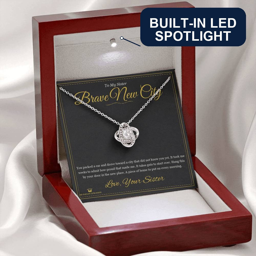 Brave New City - Love Knot Necklace for Sister - personalized keepsake gift from SKH Radiant Expressions