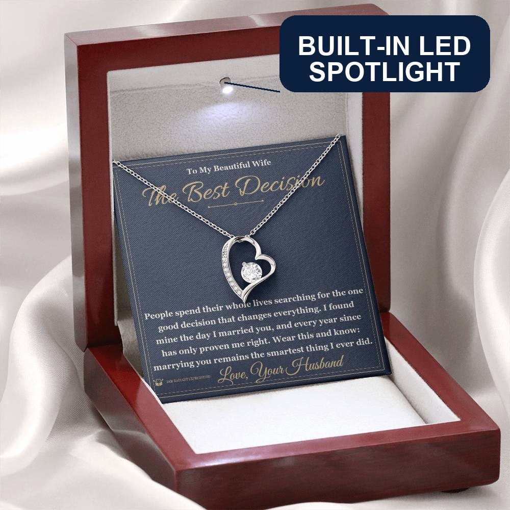 Engraved Forever Love Necklace with message for wife