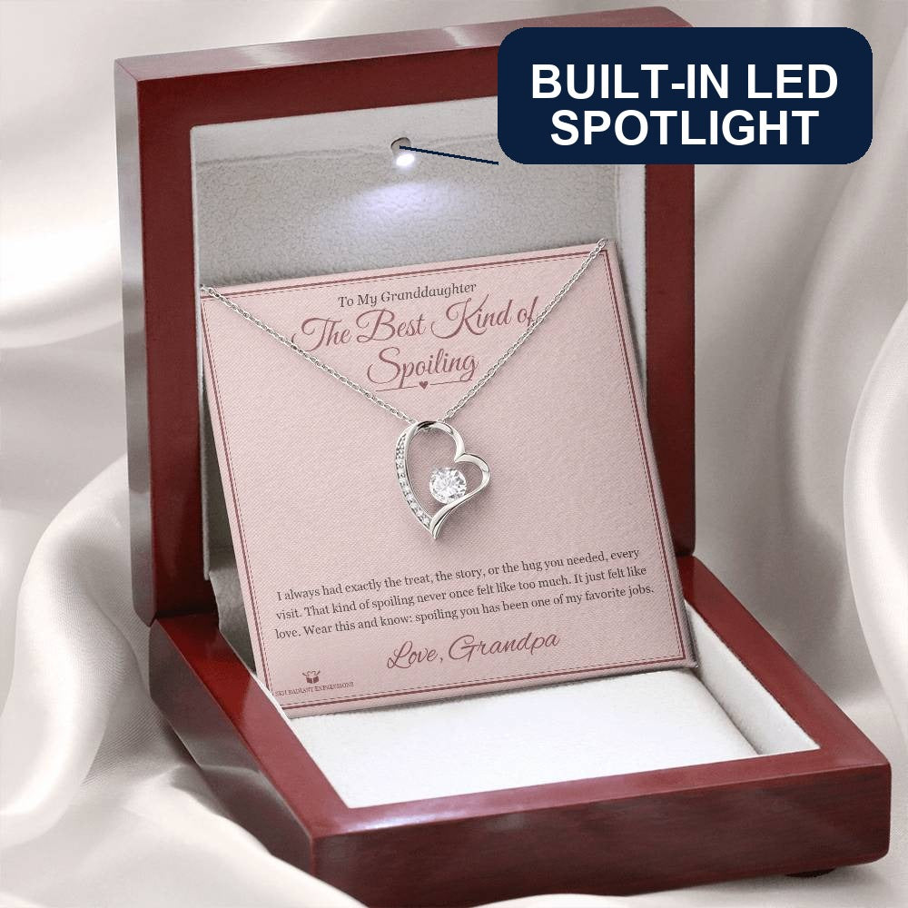 The Best Kind of Spoiling - Forever Love Necklace for Granddaughter - personalized keepsake gift from SKH Radiant Expressions