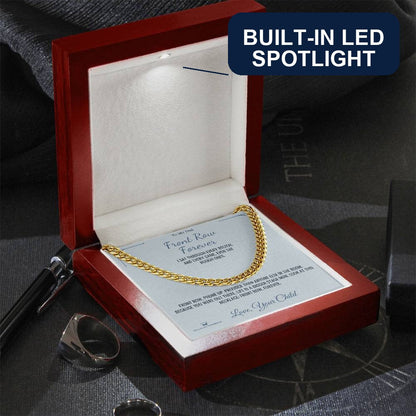 Cuban Link Chain with personalized message card for brother