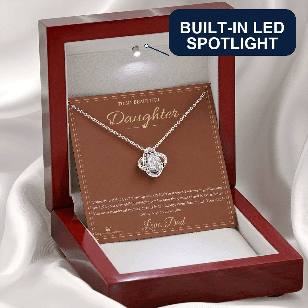 Watching You Become a Mother - Love Knot Necklace for Daughter - personalized keepsake gift from SKH Radiant Expressions