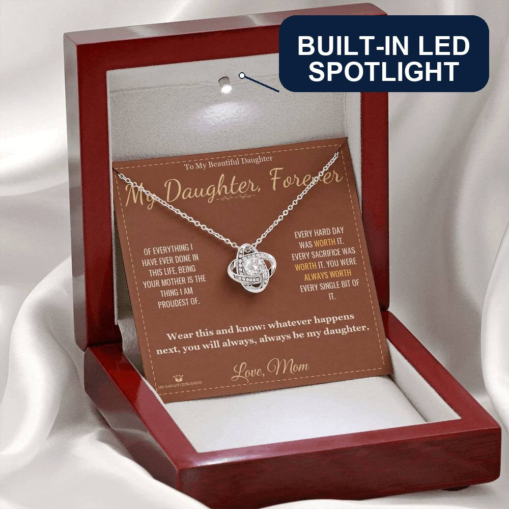To My Daughter - Forever My Baby Girl - Love Knot Necklace
