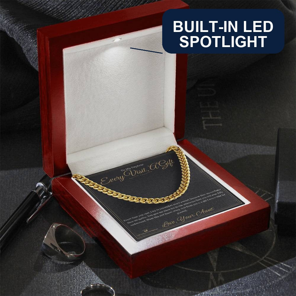 Every Visit, A Gift - Cuban Link Chain for Nephew - personalized keepsake gift from SKH Radiant Expressions