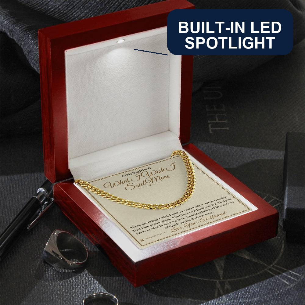 What I Wish I Said More - Cuban Link Chain for Boyfriend - personalized keepsake gift from SKH Radiant Expressions