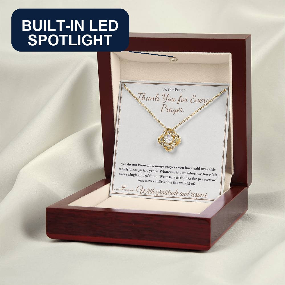 Thank You for Every Prayer - Love Knot Necklace for Pastor