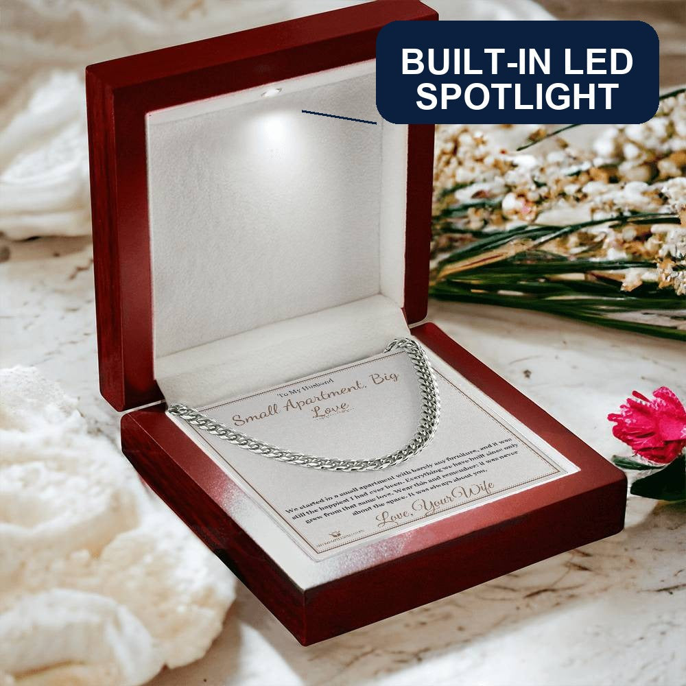 Small Apartment, Big Love - Cuban Link Chain for Husband - personalized keepsake gift from SKH Radiant Expressions