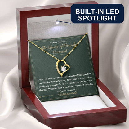 Forever Love Necklace engraved with your own words for advisor