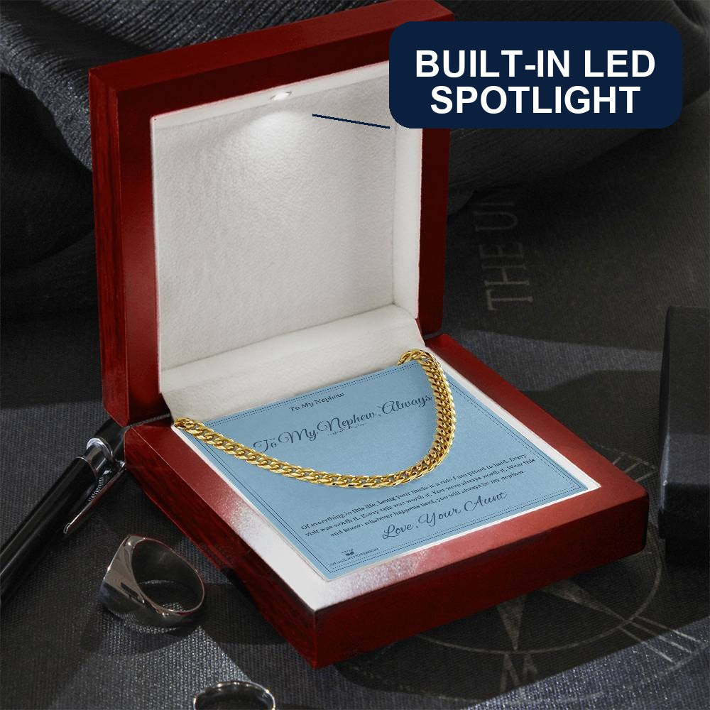To My Nephew, Always - Cuban Link Chain for Nephew - personalized keepsake gift from SKH Radiant Expressions
