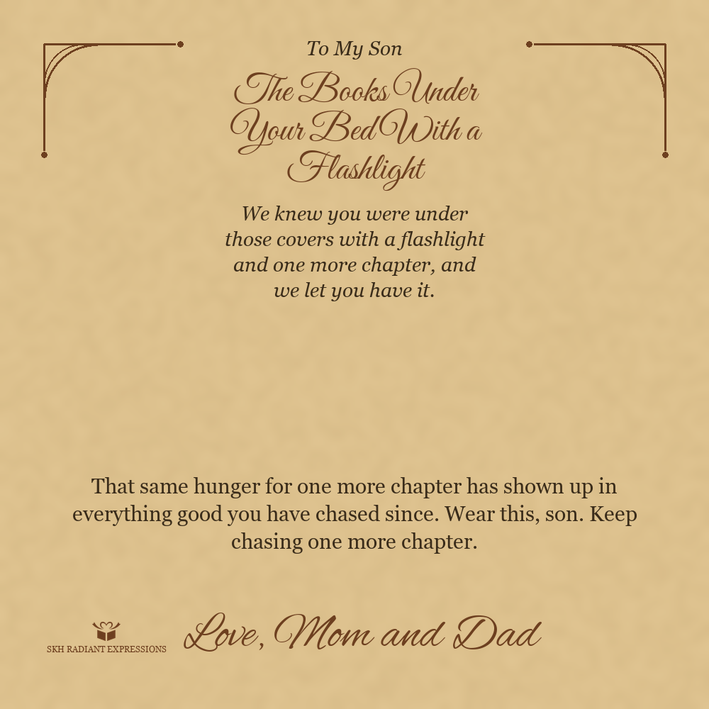 The Books Under Your Bed With a Flashlight - Cuban Link Chain for Son