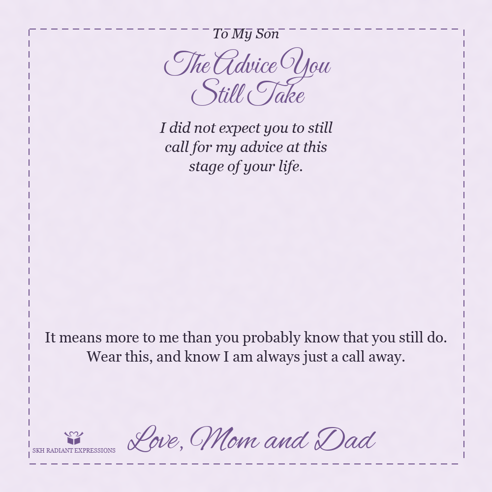 The Advice You Still Take - Cuban Link Chain for Son - personalized keepsake gift from SKH Radiant Expressions
