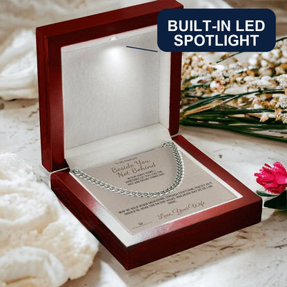 Cuban Link Chain with personalized message card for husband