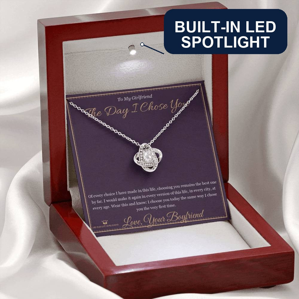 The Day I Chose You - Love Knot Necklace for Girlfriend - personalized keepsake gift from SKH Radiant Expressions