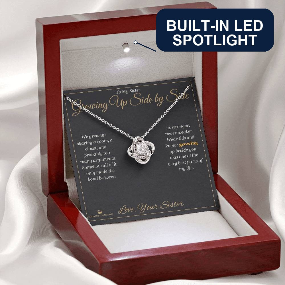 Growing Up Side by Side - Love Knot Necklace for Sister