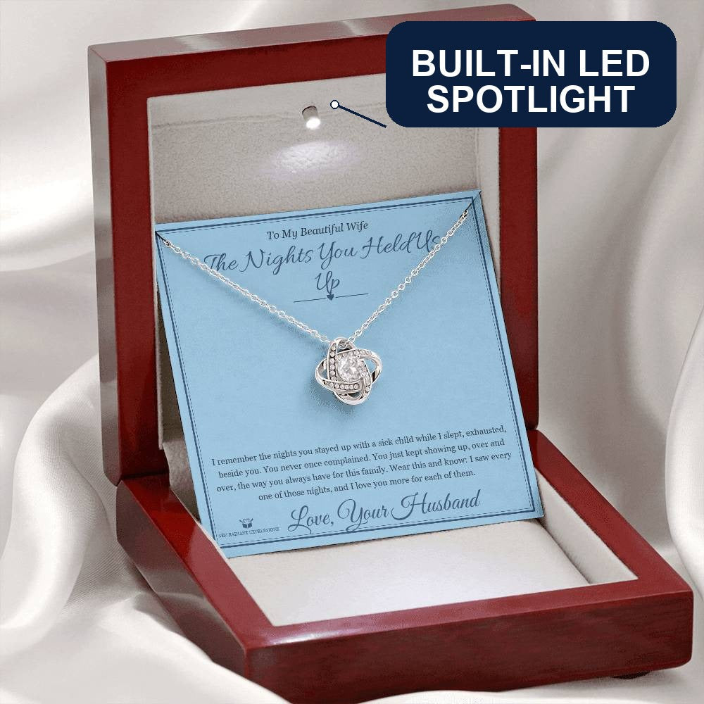 The Nights You Held Us Up - Love Knot Necklace for Wife - personalized keepsake gift from SKH Radiant Expressions