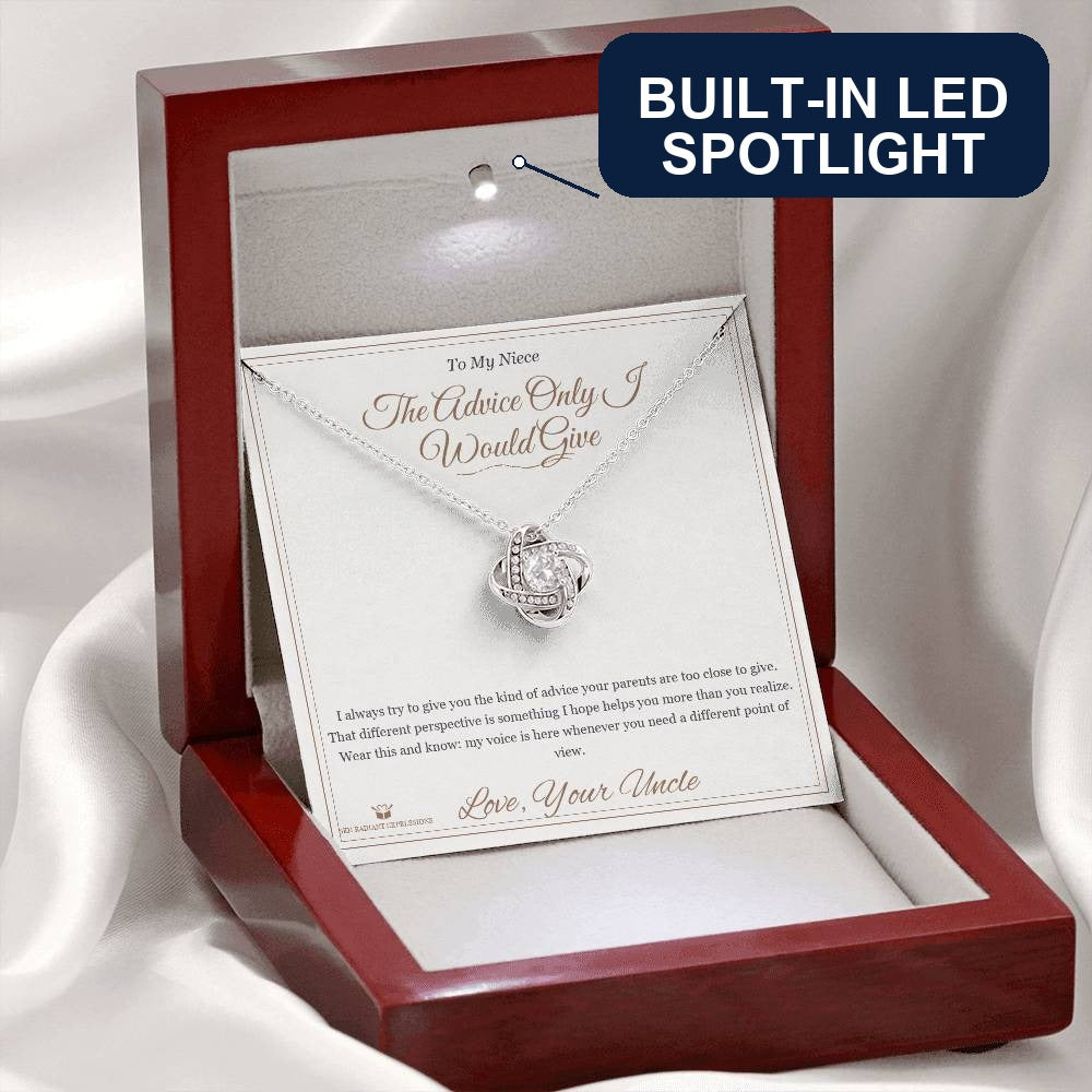 The Advice Only I Would Give - Love Knot Necklace for Niece - personalized keepsake gift from SKH Radiant Expressions