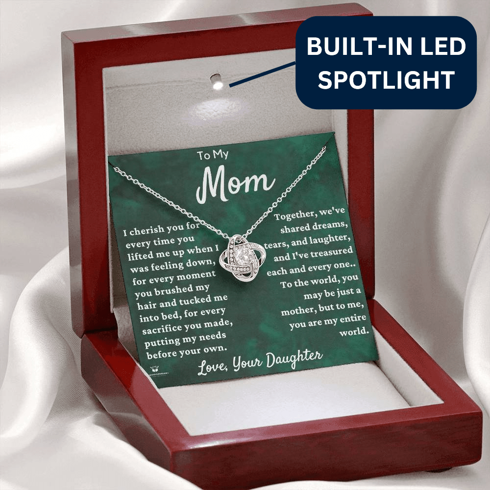 To My Dear Mom - A Daughter's Gratitude: Celebrating Mom's Love - Love Knot Necklace