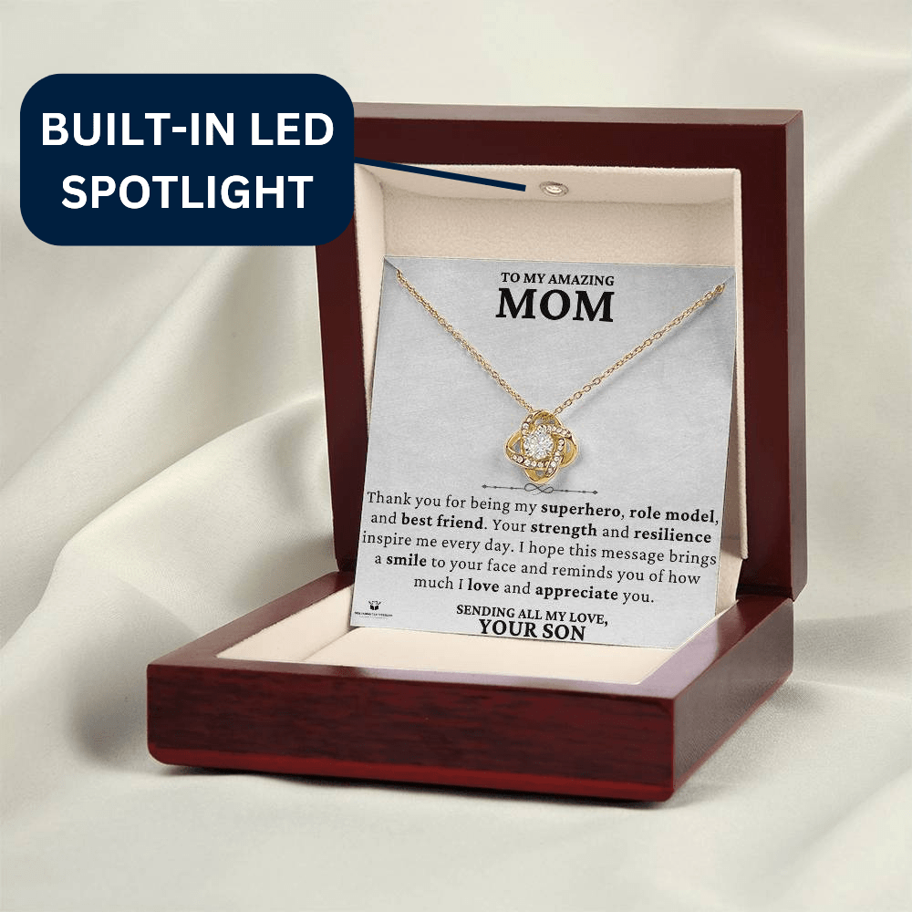 A Son's Loving Message to His Superhero Mom - Love Knot Neckalce