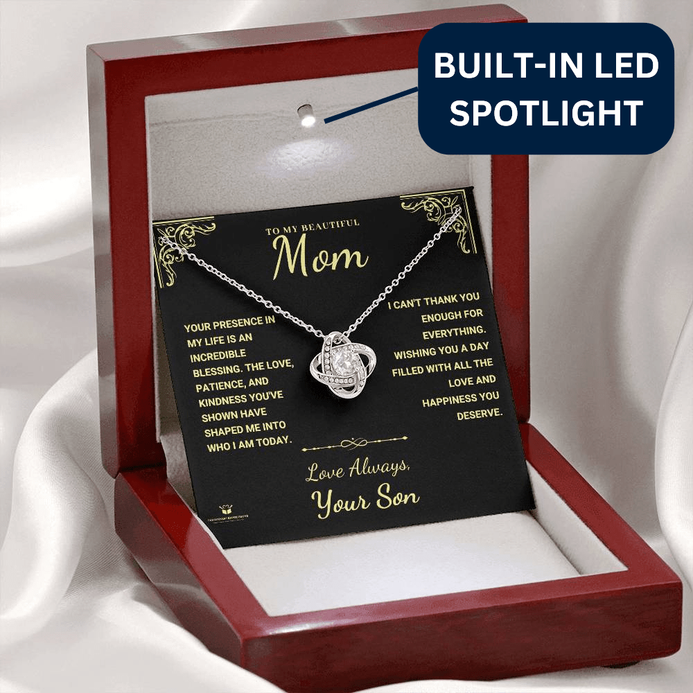 My Mom's Love: A Blessing Beyond Measure - Love Knot Necklace