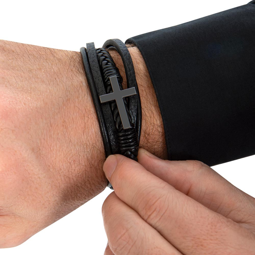 Answer On the First Ring - Men's Cross Bracelet for Brother