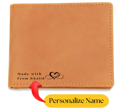 Made With Love  Graphic Leather Wallet - Customize with Your Name - When the person you are thinking of opens this, the first thing them will read is not a brand name - it is your