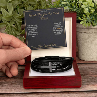 Personalized Men's Cross Bracelet for dad