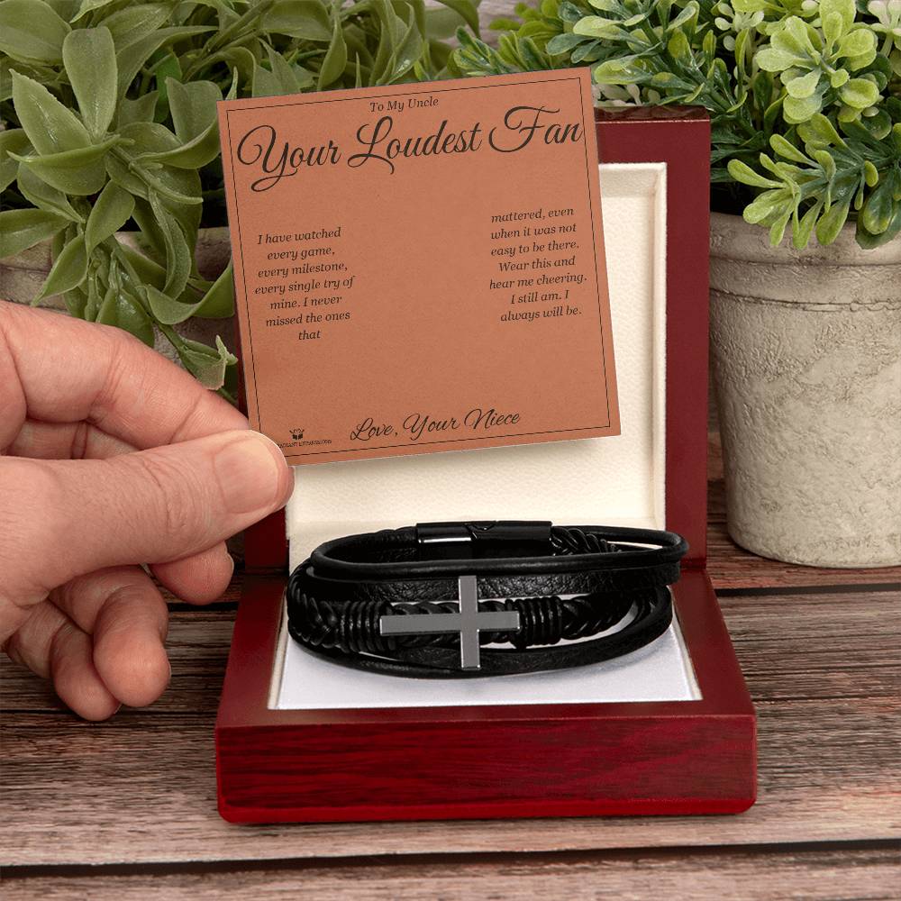 Personalized Men's Cross Bracelet for uncle