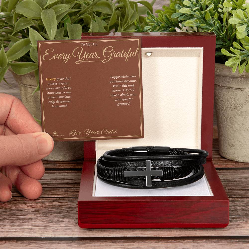Personalized Men's Cross Bracelet for dad