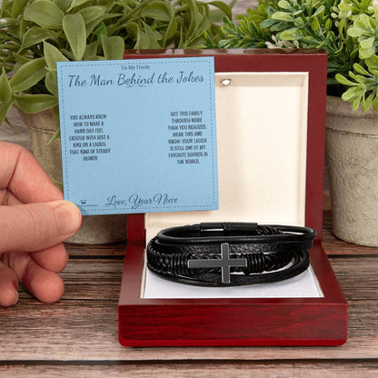 Personalized Men's Cross Bracelet for uncle